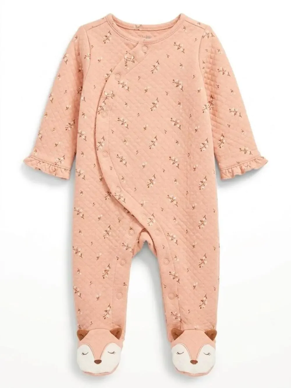 Carter's Just One You Quilted Floral Fox Footed One-Piece